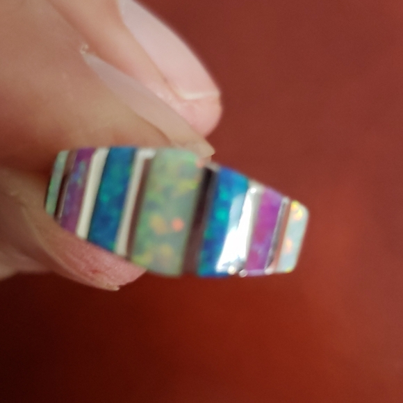 925 SS MULTI COLORED OPAL RING - Picture 6 of 6